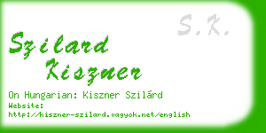 szilard kiszner business card